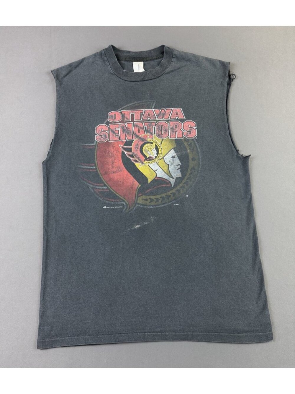 Vintage 90s Ottawa Senators NHL Hockey Sun Fade Shirt Promo Bulletin Athletic T